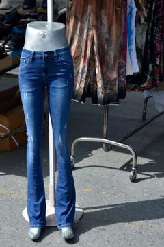 Half dummy with blue pants Stock Photos