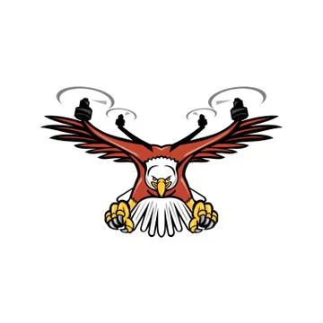 Half Eagle Half Drone Swooping Mascot Stock Illustration