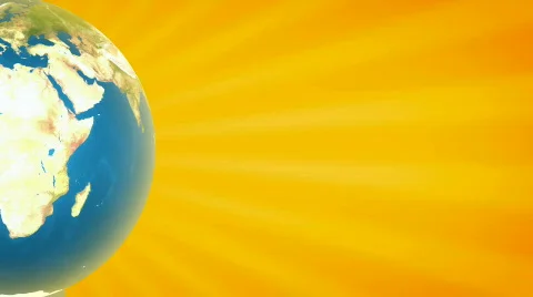 Half Earth Sun Rays Orange Loopable HD1080 Stockbeeldmateriaal 703303