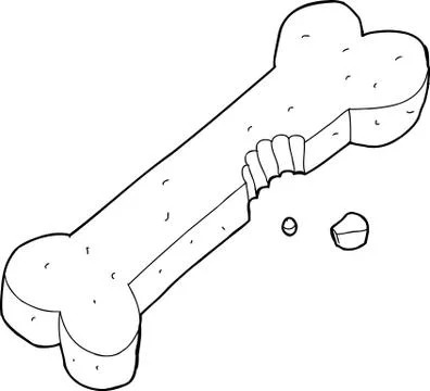 Half eaten dog bone Stock Illustration