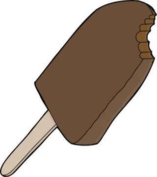Half eaten popsicle Stock Illustration