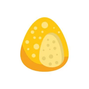 Half an egg shaped piece of swiss cheese illustration Stock Illustration