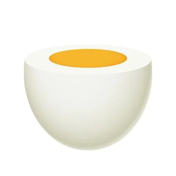 Half an egg, white and yolk - peeled and sliced egg - vector illustration Illustrazione stock
