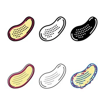 Half of eggplant color icon vector designs Stock Illustration