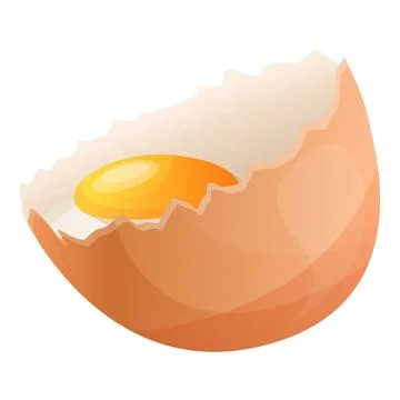 Half eggshell icon, cartoon style Stock Illustration