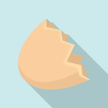 Half eggshell icon, flat style Stock Illustration
