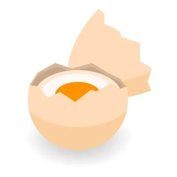 Half of eggshell icon, isometric style Stock Illustration