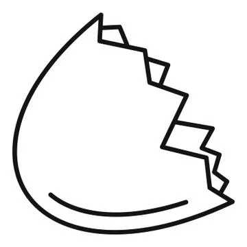 Half eggshell icon, outline style Stock Illustration