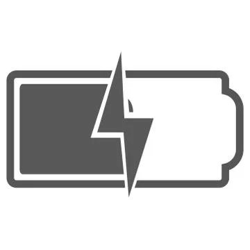 Half empty battery sign isolated on white background Stock Illustration