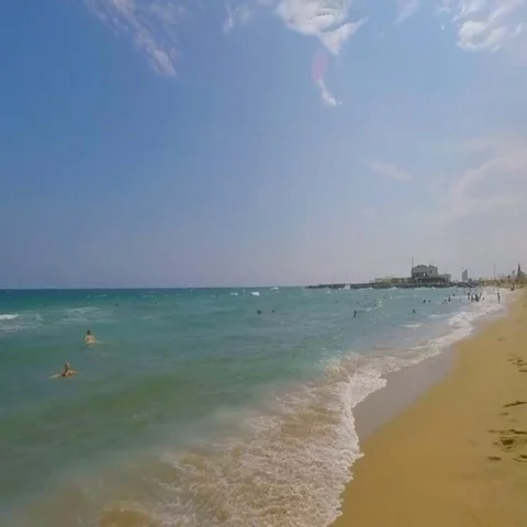 Half Empty Beach In Best Condition Vídeo Stock 69538037