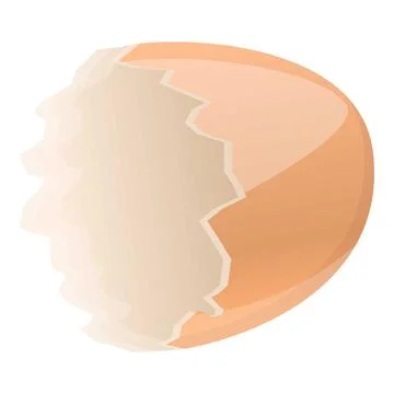 Half empty eggshell icon, cartoon style Stockillustratie