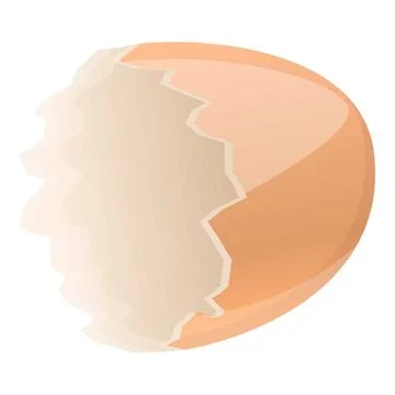 Half empty eggshell icon, cartoon style Stock Illustration