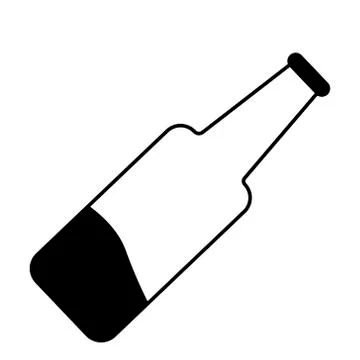 Half empty glass bottle icon. isolated vector illustration Stock Illustration