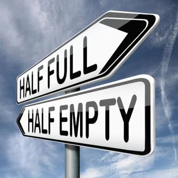 Half empty or full Stock Illustration
