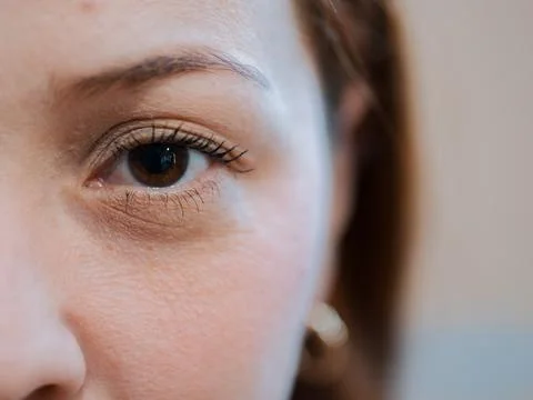 Half face close up eye Stock Photos