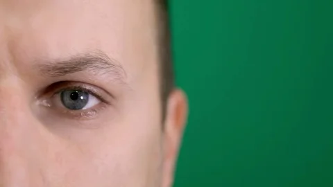 Half of the face on the green screen Stock Footage 82462631