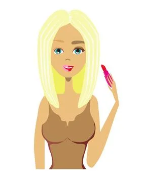 Half Face Makeup - isolated illustration Stock Illustration