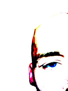 Half face of the man with blue eye Stock Illustration