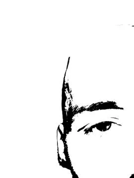 Half face of the man Stock Illustration