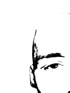 Half face of the man Stock Illustration