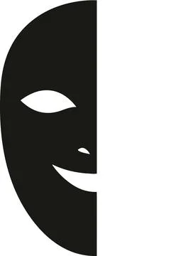 Half face mask, minimal simple vector illustration Stock Illustration