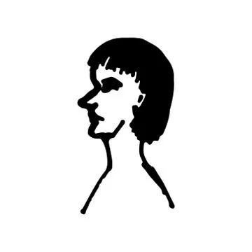 Half face silhouette Stock Illustration