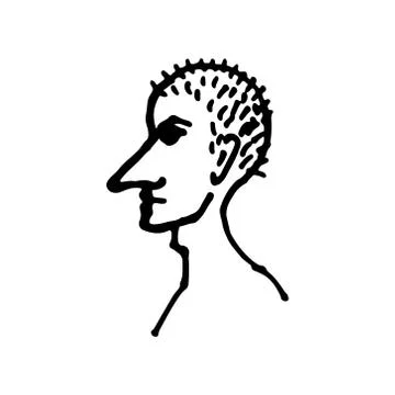 Half face silhouette Stock Illustration