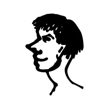 Half face silhouette Stock Illustration