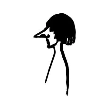 Half face silhouette Stock Illustration