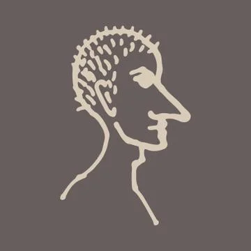 Half face silhouette Stock Illustration
