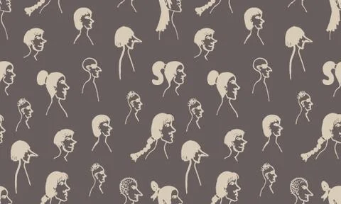 Half face silhouette Stock Illustration