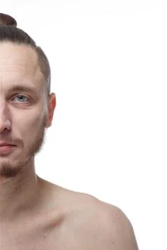 Half face of young man Foto stock