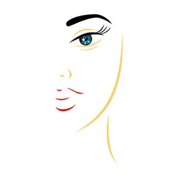 Half female face. Stock-Illustration