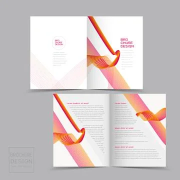 Half-fold brochure design templates with dynamic wave Stock Illustration
