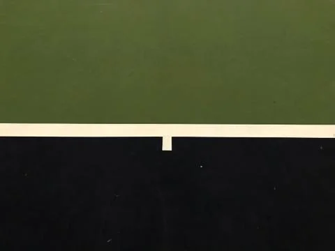 Half frame of blue, white lines and dark green surface at tennis court Stock Illustration