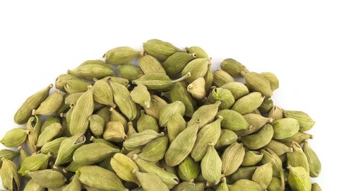 Half frame or circle shaped caraway seeds heap in top left corner.  Stock Footage 96451148