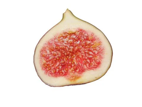 Half of a fresh fig. Fig isolated on white Photos