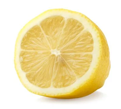 Half a fresh lemon on a white background. Isolated. Stock Photos