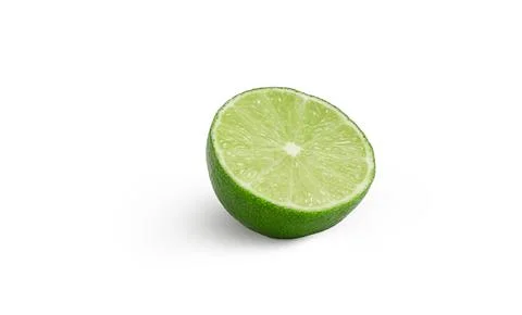 Half of fresh lime isolated on white. Sliced lime with shadow Stock Photos