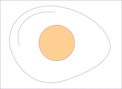 Half fried egg/ boiled eggs colorful illustration Ilustración de archivo