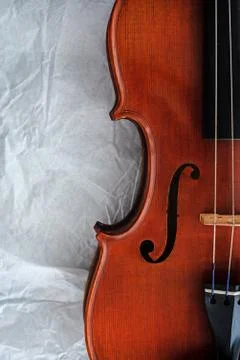 The half front side of violin,blurry light around Foto stock