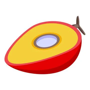 Half fruit icon isometric vector. Palm oil tree Stock Illustration
