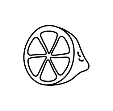 Half fruit lemon line icon, simple fresh lime juicy flat design pictogram, .. Stock Illustration