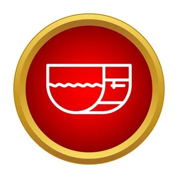 Half full half empty glass icon concept Stock Illustration