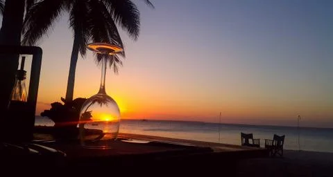 Half full Half empty Stock Photos