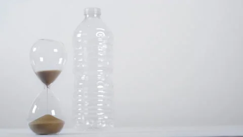 Half Full Sand Timer With Plastic Bottle Stock Footage 147688603