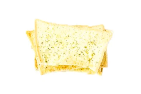 Half garlic bread crispy snack top view Stock Photos