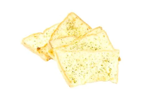 Half garlic bread crispy snack layers Stock Photos