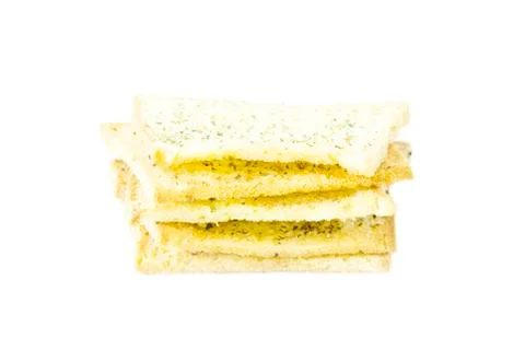 Half garlic bread crispy snack Stock Photos