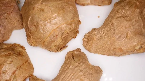 Half Ginger Gingers Closeup Texture on Rotating Plate Stock Footage 113199523